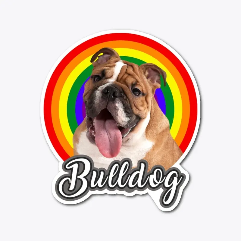 Bulldog Rainbow Sticker